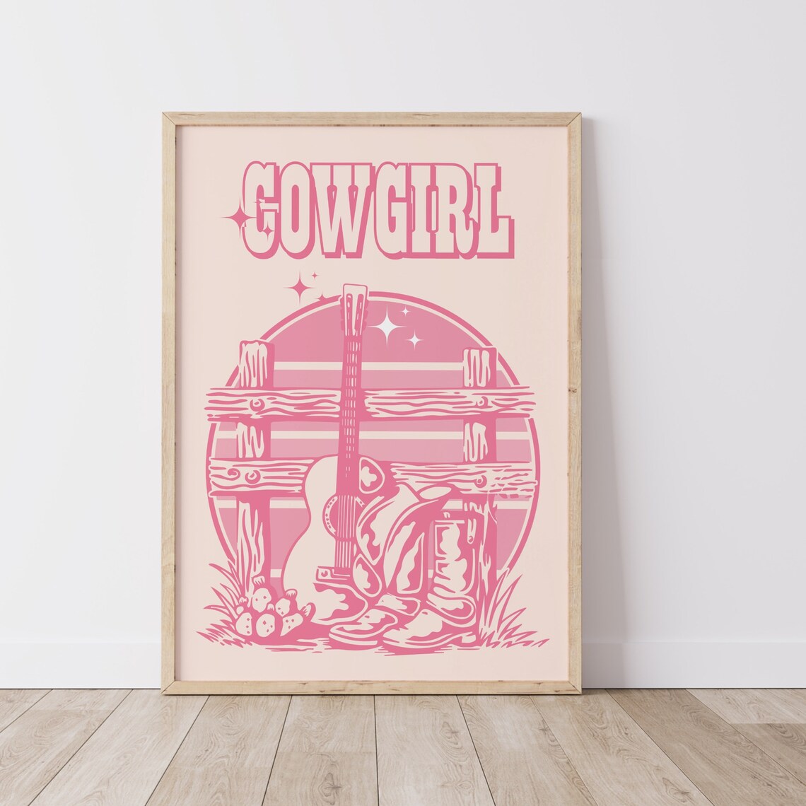 Pink Wall Art Cowboy Print Western Art Print Cowboy Poster Etsy