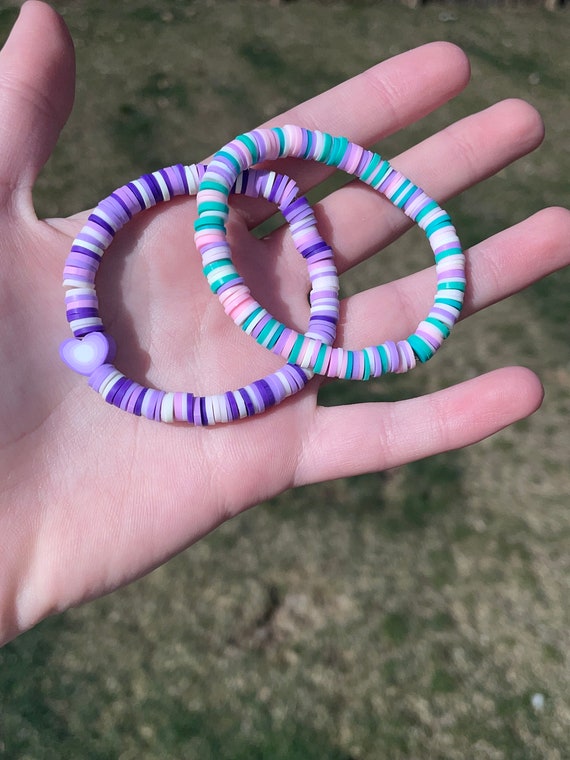 Heart Duo Clay Bead Bracelet Pack!