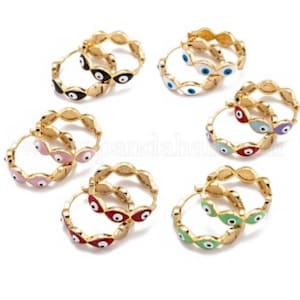 Evil Eye Hoop Earrings: Lightweight Everyday Wear