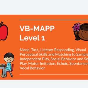 Vollständiges VB-MAPP Level 1 Assessment ( Google Slides ) Verhaltensanalytiker, rbt-Ressourcen und Stimuli.