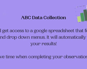 ABC Data Collection Sheet, Editable Spreadsheet with Drop-Down Menus + Auto-Generated Graphs, Special Ed, ABA, Behavior Tracking