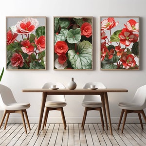 Polka Dot Begonia Plant Prints Set | Digital Download