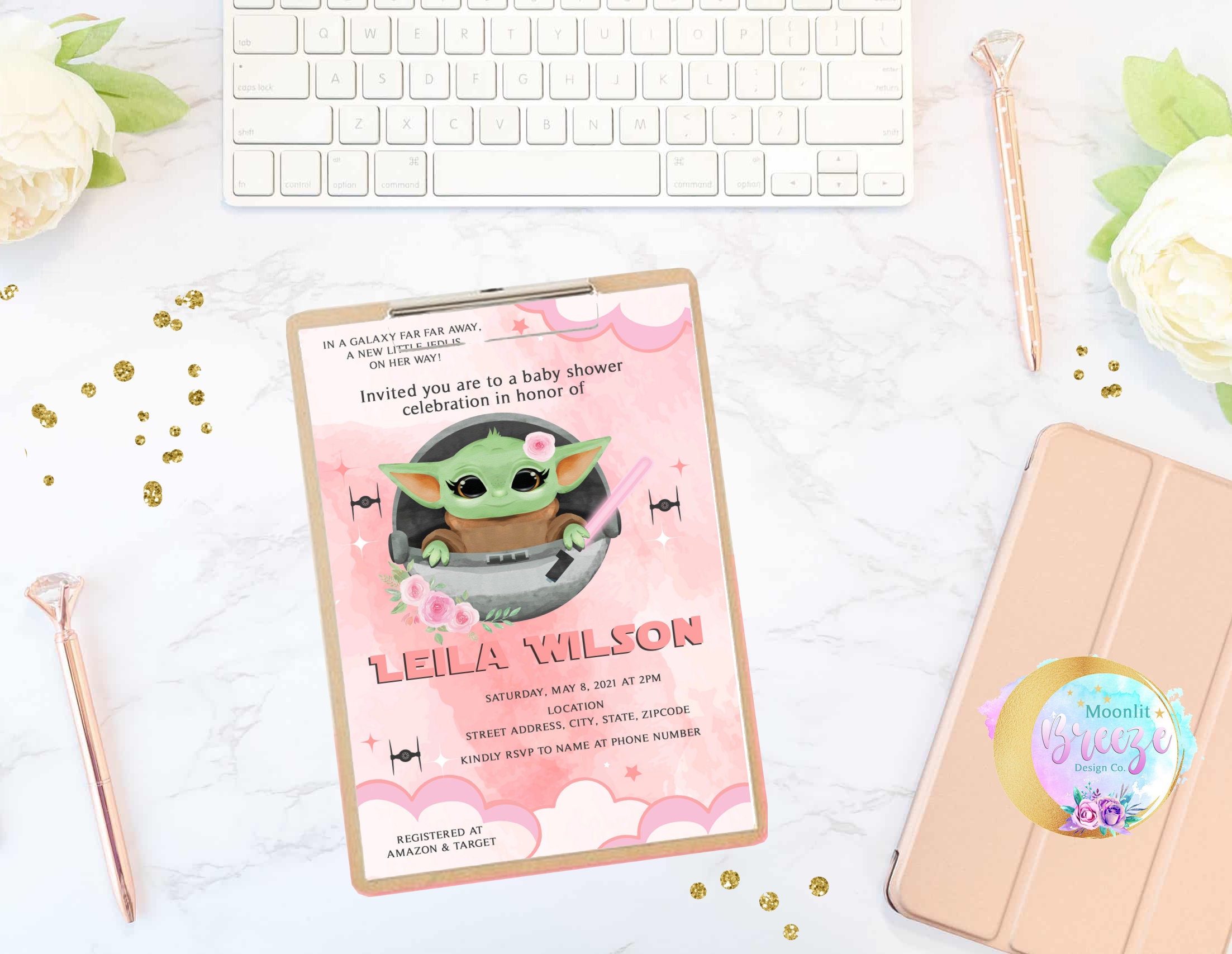 Star Wars Girl Or Boy Baby Yoda Baby Shower Printable & Etsy