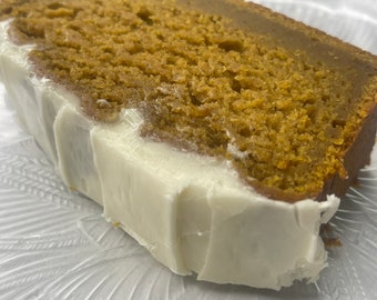 Moist Pumpkins Loaf w/ Cream Cheese Frosting. Homemade loaf Pack | For Winter, Christmas, Holidays, Celebration and parties