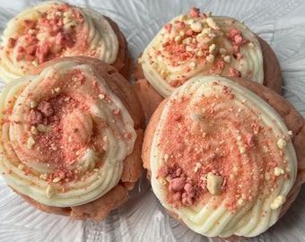 XL Strawberry cream cheese crunch cookies. | Homemade Cookie Pack |For Summer, Spring, Independence Day, Celebration and Parties