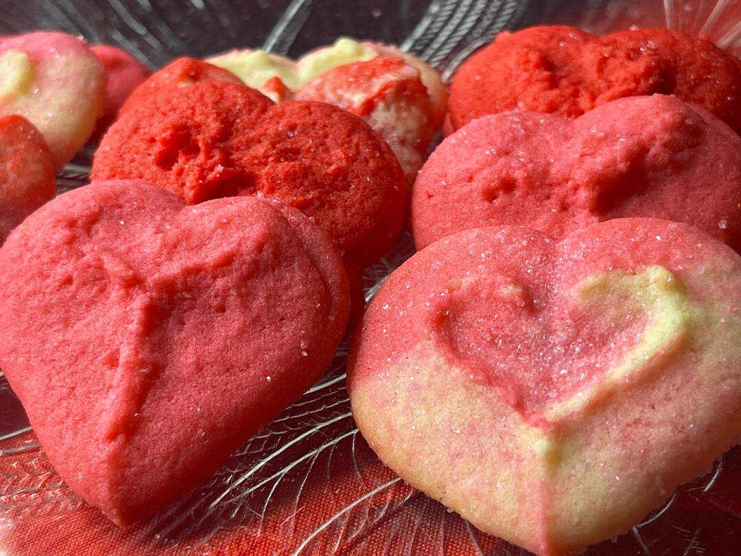 Valentines Day Spritz Cookies. Homemade Cookie Pack for Summer, Thank