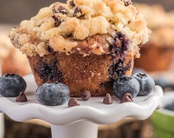 Muffins streusel aux pépites de chocolat et aux bleuets. Paquet de muffins faits maison | pour l'été, cadeau de remerciement Cadeau, fête des mères