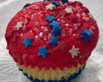 Gâteau muffins tricolore pour le Jour de la Indépendance | Paquet de muffins faits maison| Pour l'été, cadeau de remerciement, fête de l'indépendance et fête des pères