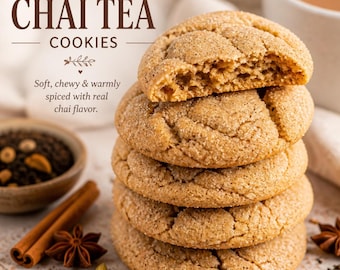 Chai Tea Cookies | Soft, Chewy Spiced Cookies with Warm Cinnamon & Cardamom Flavor