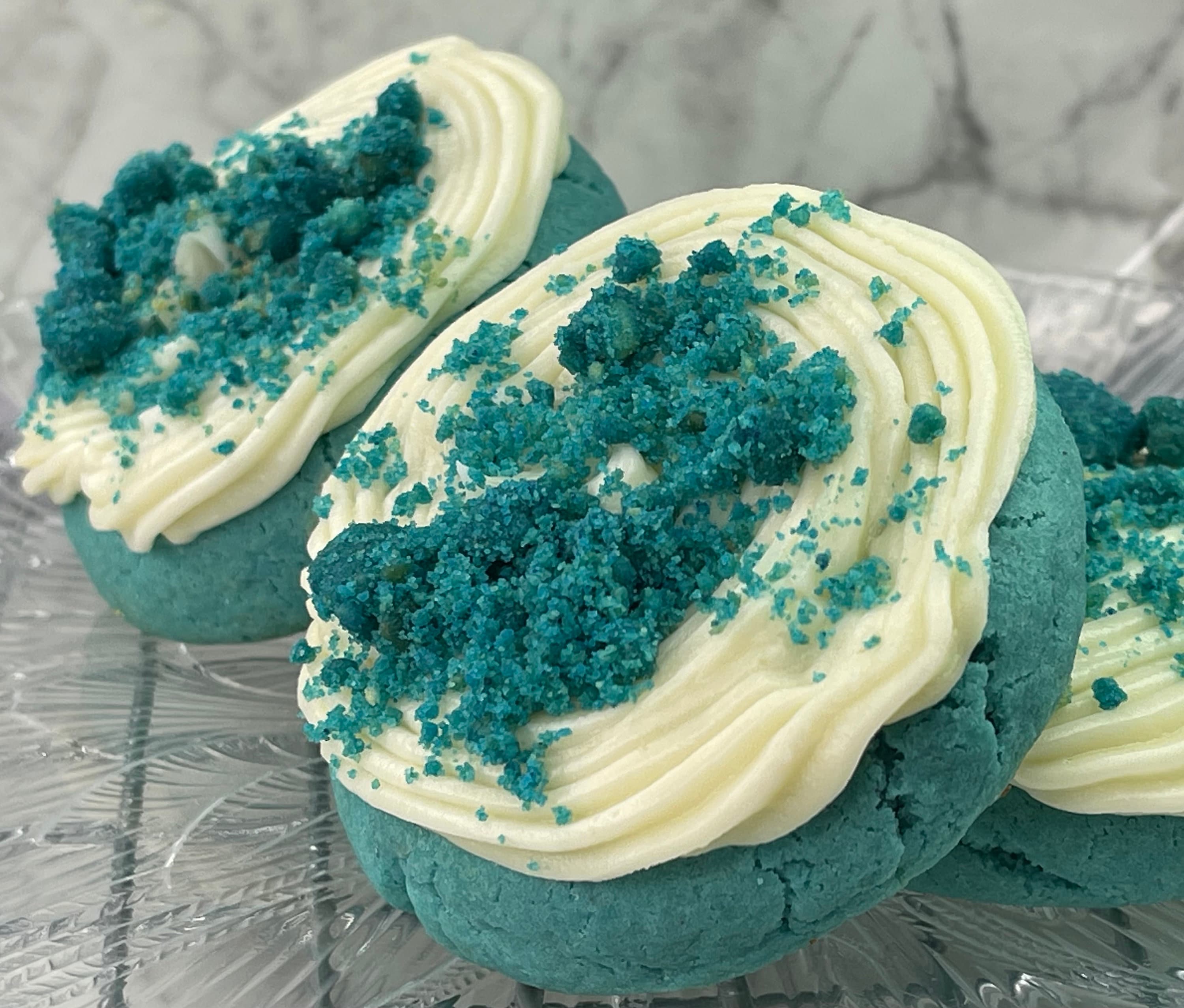 XL Blueberry cream cheese crunch cookies. | Homemade Cookie Pack ||For Summer, Spring, Independence Day, Celebration and Parties