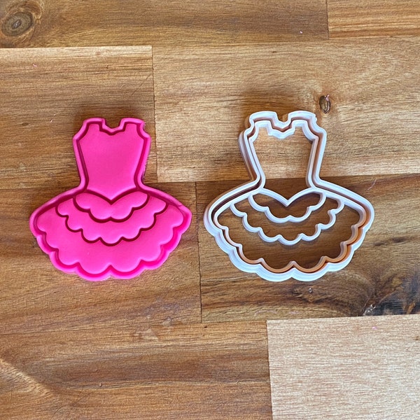 Classic Ballerina Tutu Ballet Dance Dress Cookie Cutter | Fondant Stamp Embosser