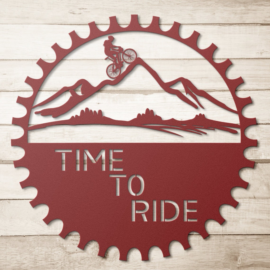Time to Ride Metal Wall Art, Metal Wall Decor, Steel Wall Art, Mountain