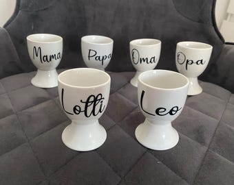 Personalisierte Eierbecher aus Porzellan