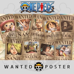 One Piece Anime Wanted Poster Personalized One Piece Manga Etsy