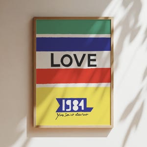 Love 1981 L O V E Rot Blau Grünes Herz Poster, Luxus Love Wandkunst Laurent, Weihnachtsliebe Postkarten Leinwand, Druck, gerahmt, Designerdrucke