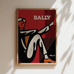 Bally Diptyque Mann Vintage Wandkunst, Vintage Werbeplakat, Luxus Old Fashion Leinwand, Druck, gerahmt, Schuhwerbung, Herrenmode