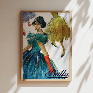 Bally Woman Shoes Vintage Wall Art, Vintage Advertising Poster, Luxury Old Fashion Canvas, Print, Framed, Shoe Advertisement