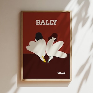 Bally Lotus Ballet Vintage Wandkunst, Vintage Werbeplakat, Luxus Alt Mode Wand Leinwand Druck gerahmt, Retro Schuh Werbung