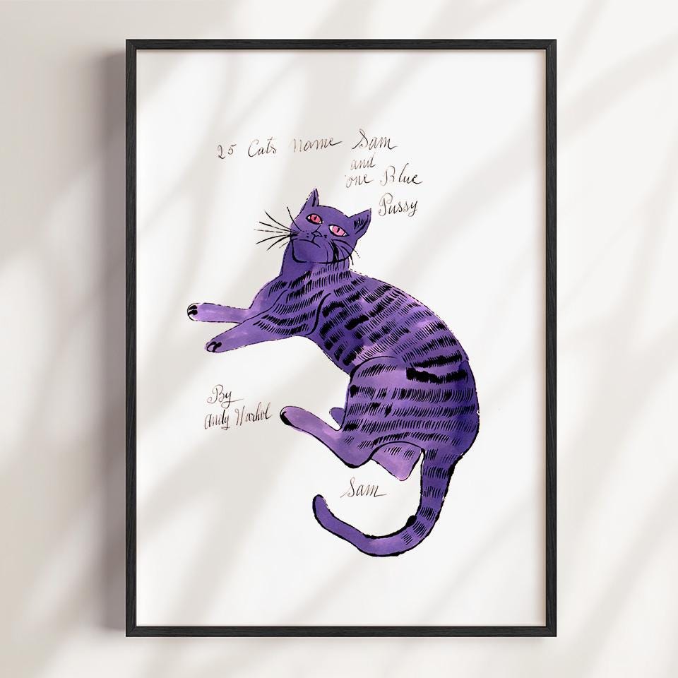 紫色の猫の版画 Sam サイン入り 25 Cats Named Sam - Etsy