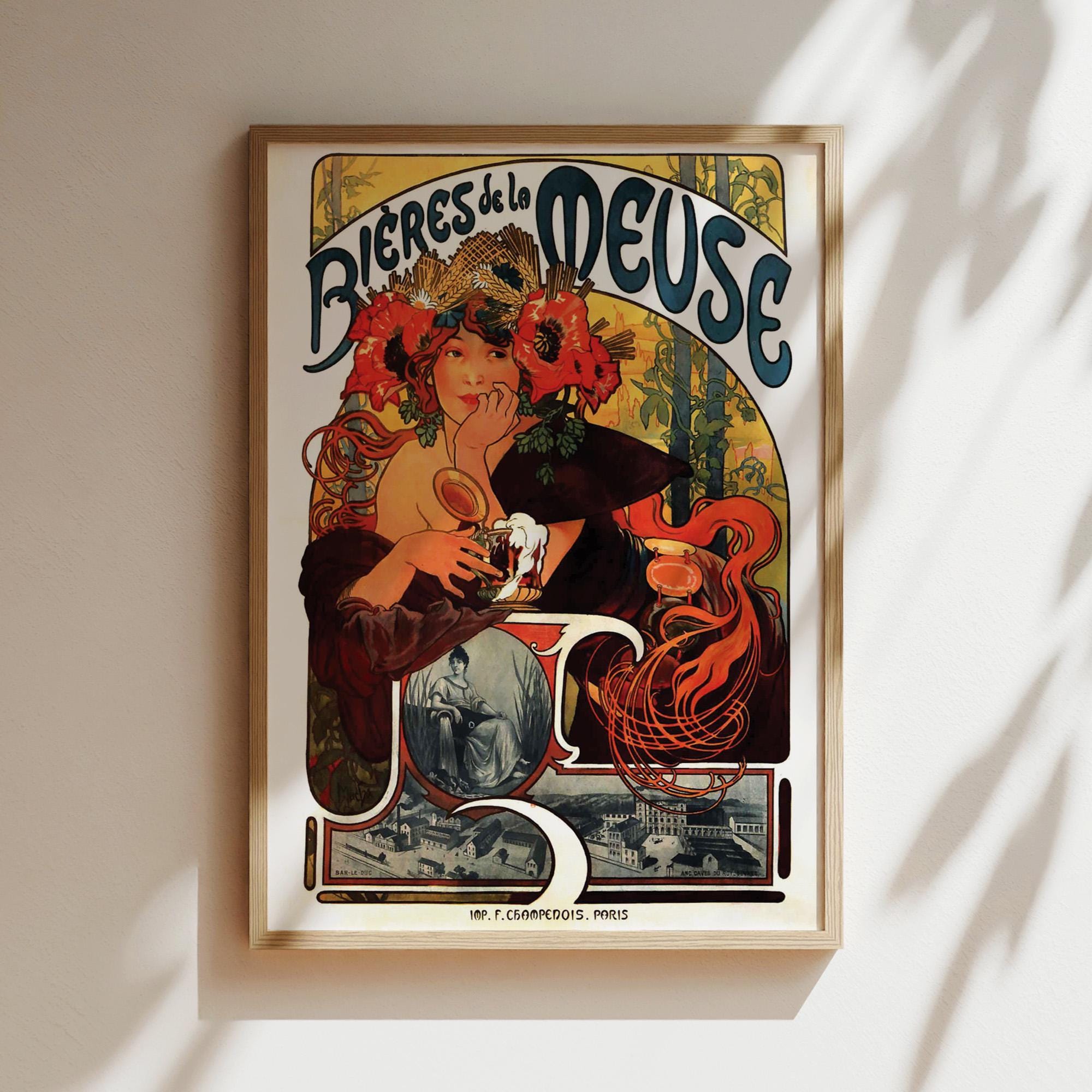 Poster advertising the Bieres de la Meus - French School, (20th century) als Kunstdruck oder