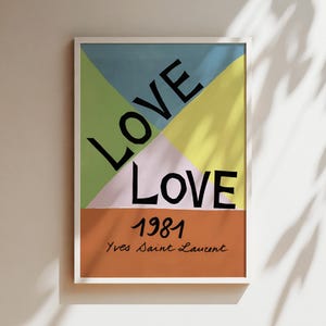 Liebe 1981 Postkarten Poster, Luxusliebe Wandkunst Laurent, Weihnachtsliebe Postkarten Leinwand, Druck, Designerdrucke, Postkarten Laurent