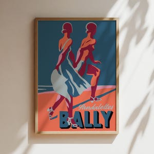 Bally Sandlettes Beach Vintage Wandkunst, Vintage Mode-Werbeplakat, Luxus-alte Mode Leinwand, Druck, gerahmt, Mode-Werbung