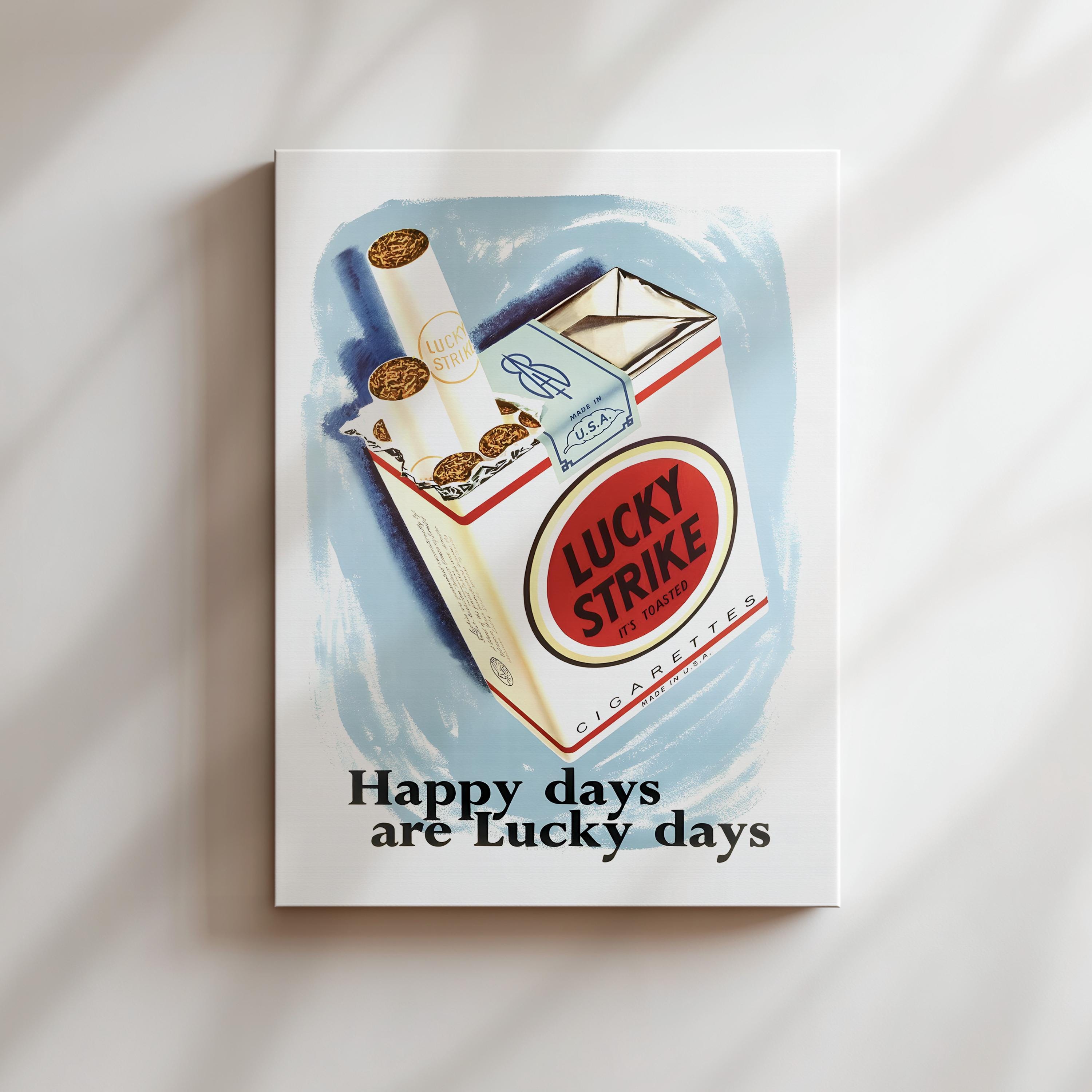 Vintage Lucky Strike Ad: Art Print Poster, Canvas or Framed