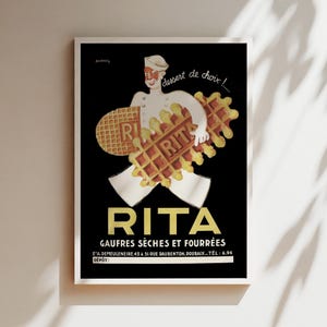 Rita Keks Cookie Poster, Rita Vintage Wandkunst, Foodie Geschenke, Küche Wohnkultur, Vintage Wein Poster, Restaurant, Essen Wein Vintage Art