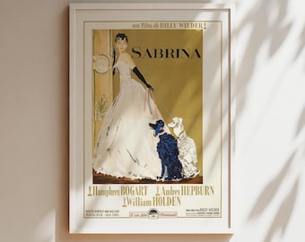 Audrey Hepburn 'Sabrina' Movie Poster: Vintage 1960s Film Art