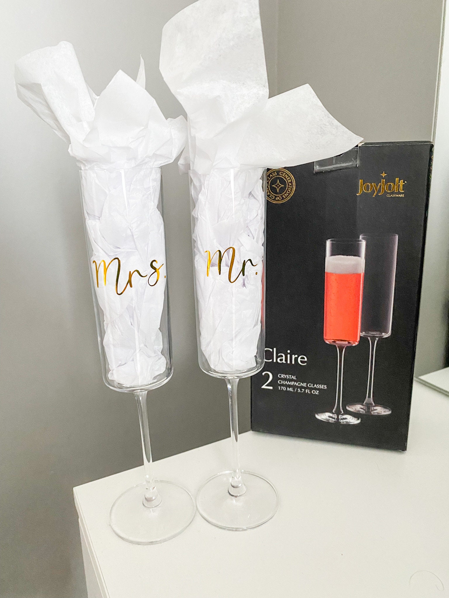 Mr & Mrs Champagne Glasses 