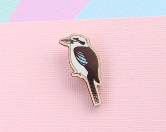 Kookaburra Wooden Pin Badge