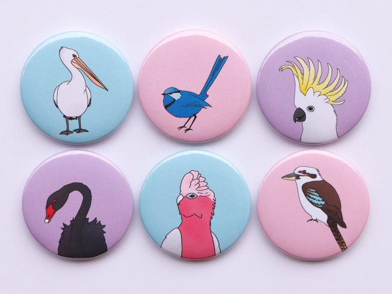 Australian Bird Fridge/Whiteboard Magnets | Set of 6 image 1