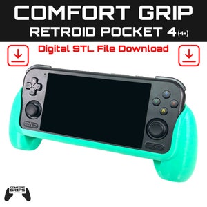 Retroid Pocket 4/4+ Comfort Grip Case 2-in-1 Reversible Screen Guard - Digital STL File Download