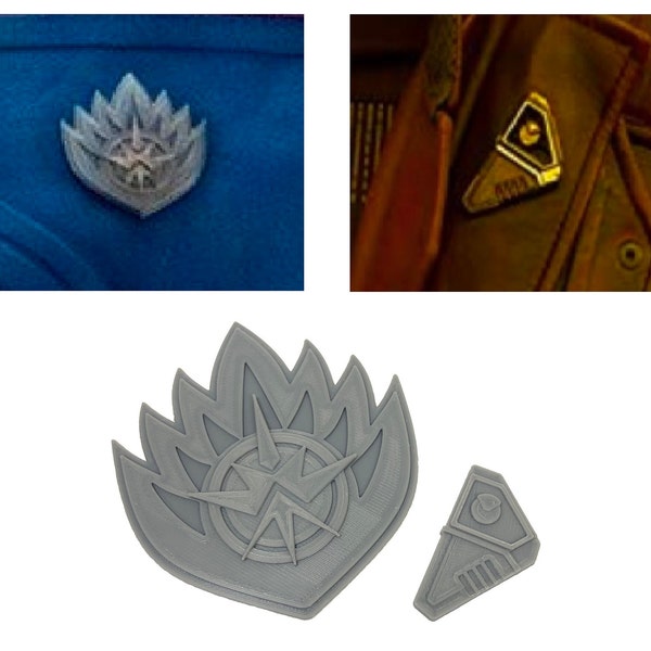 Guardiani vol. 3 emblemi sul petto e oggetti di scena per il comunicatore - stampati in 3D