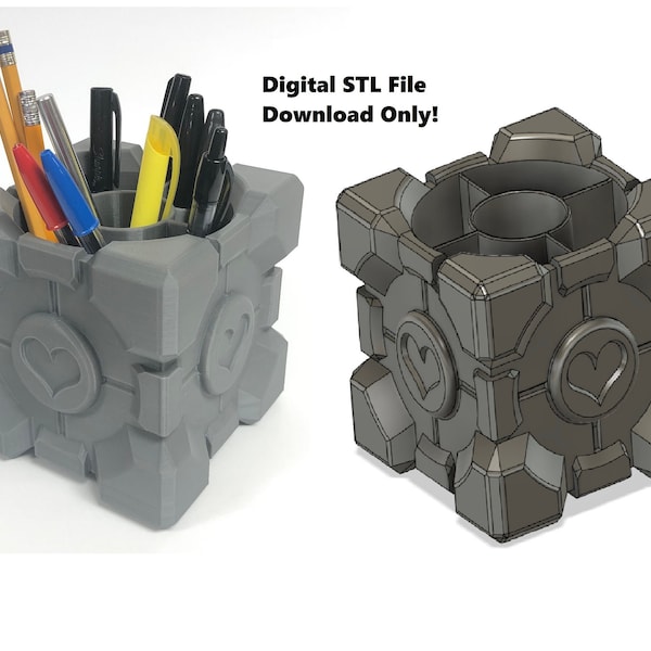 Companion Cube Pen Holder - Etsy