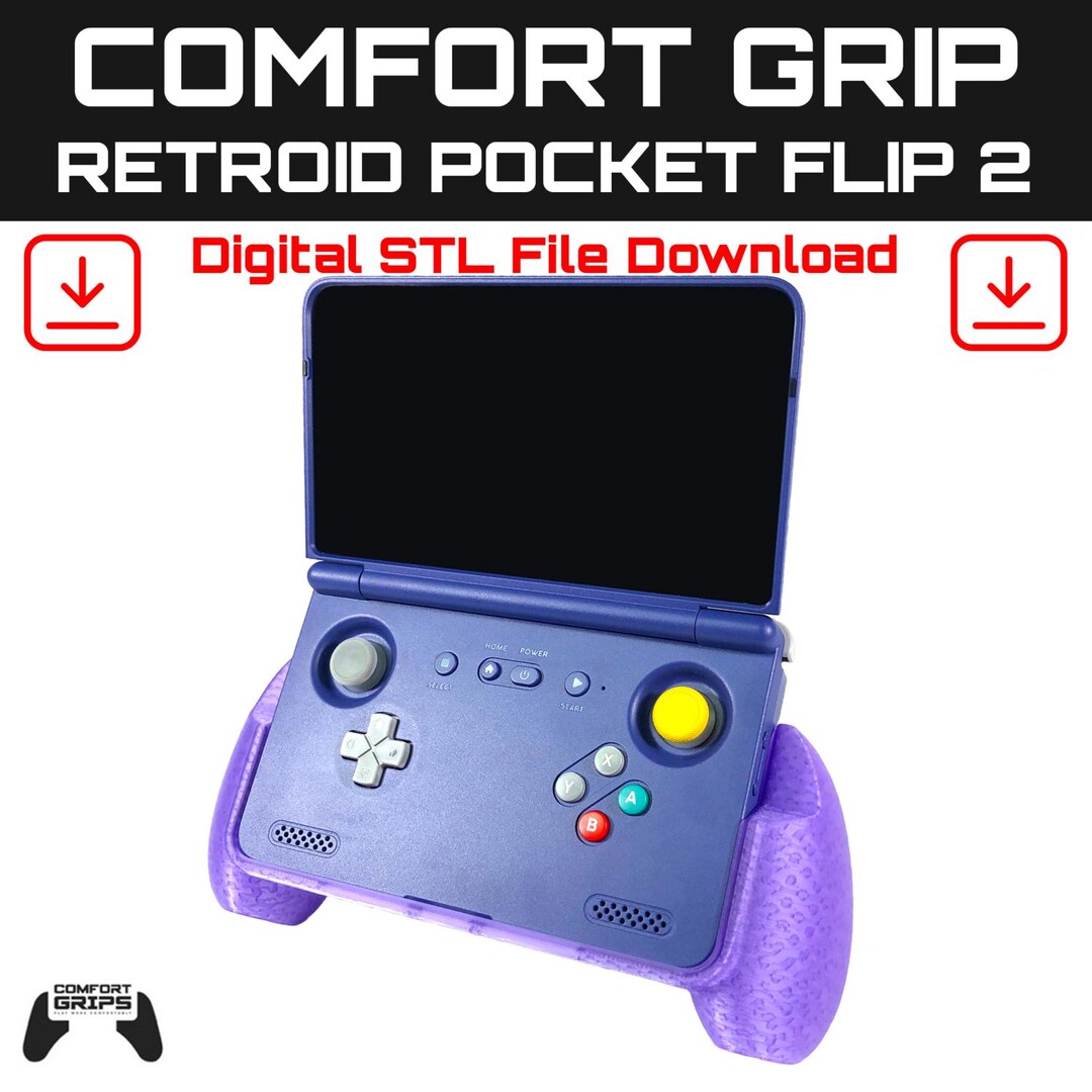 Retroid Pocket Flip 2 Comfort Grip Case - Digital STL File