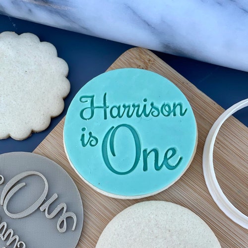Custom Cookie Fondant Stamp Personalised Modern Embosser Etsy Australia