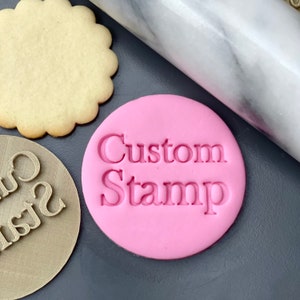 Custom Stamp & SHARP Cutter Fondant Embosser Cookie Large 7.2cm