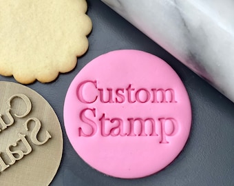 Custom Stamp & SHARP Cutter Fondant Embosser Cookie Large 7.2cm