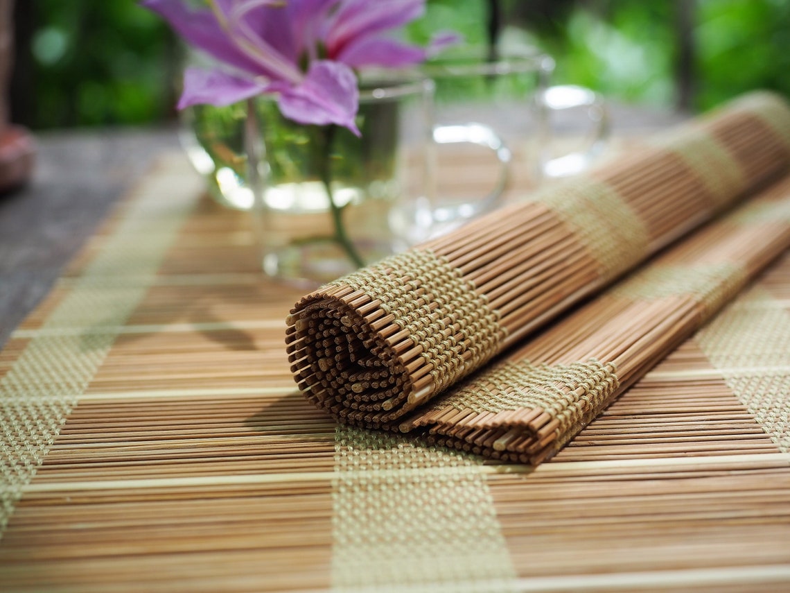 Bamboo Placemats Set of 4 Handmade & Natural Table Mats Etsy