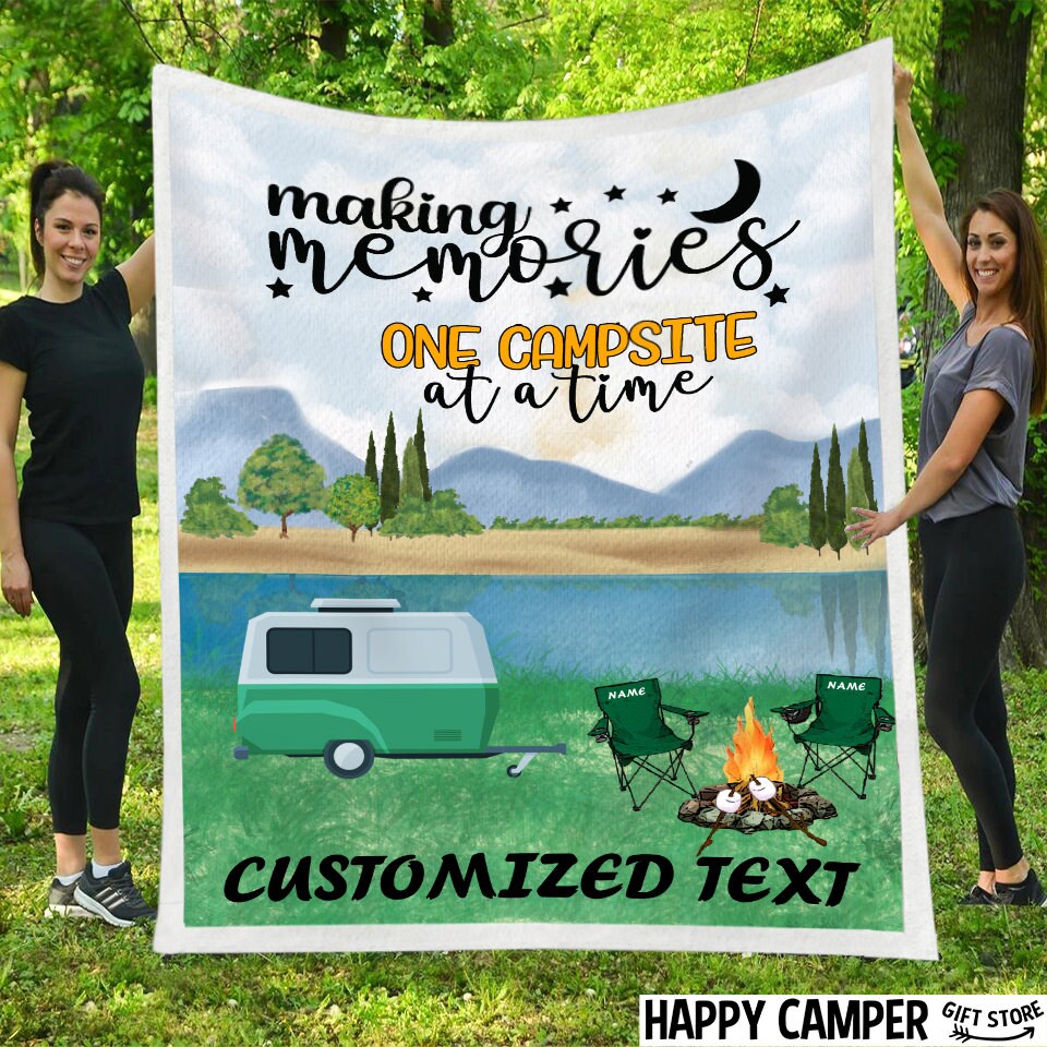 Personalized Making Memories Camper Blanket Sherpa Camping Throw