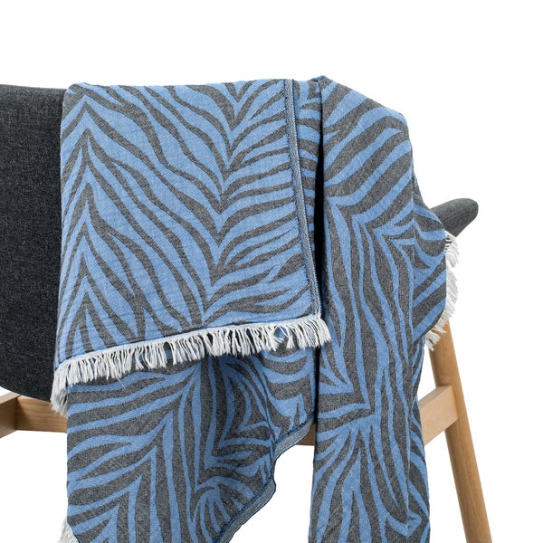 Extra Leichtes Hammamtuch in Zebra-Muster | Boho Strandtuch | Baumwolle Sarong | Boho Badetuch