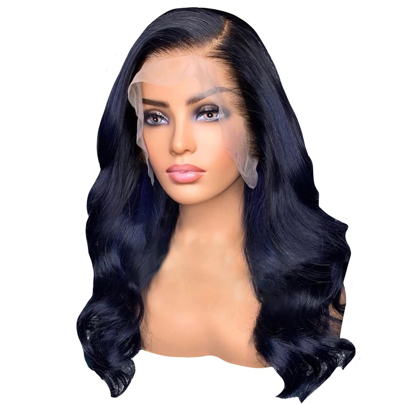 100% Human Hair 13x6 Transparent Lace Frontal Wig Body Wave image 1