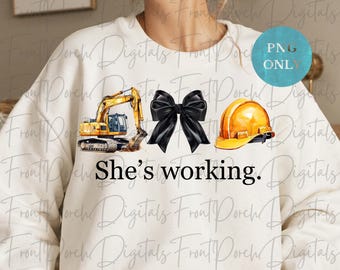 She's working png, women construction png, hard hat png, coquette bow png, blue collar png, he's working