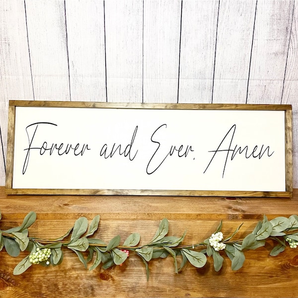 Forever and Ever Amen, lyric sign, country music sign, love song lyrics, farmhouse, above bed decor, bedroom sign, wedding gift, above couch