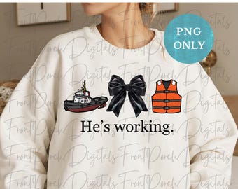 He's working png, He's working tugboat, tugboat png, coquette bow png, tugboat worker, blue collar png