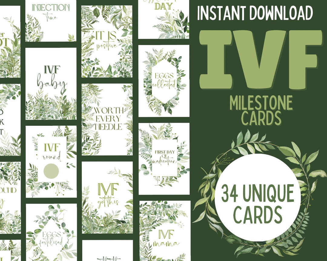 IVF Journey Milestone Cards Digital Download Fertility Journey - Etsy