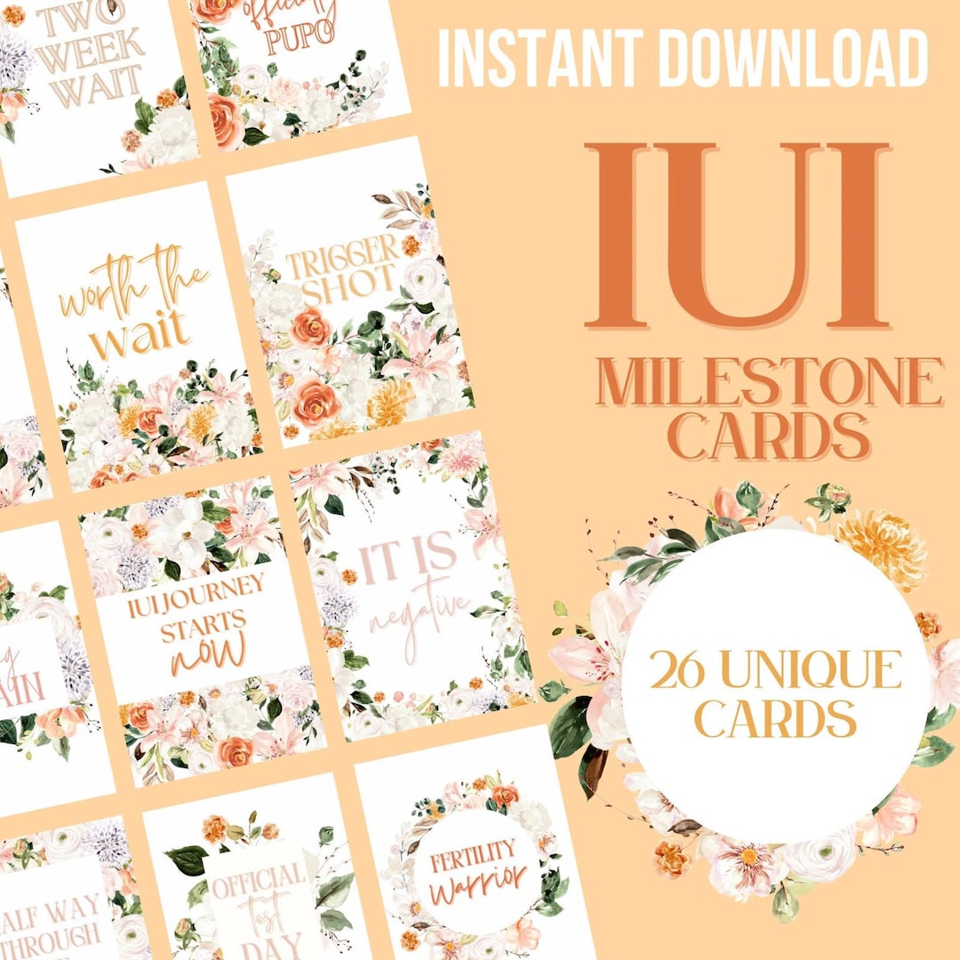 IUI Journey Milestone Cards | Digital Download | Fertility Journey ...