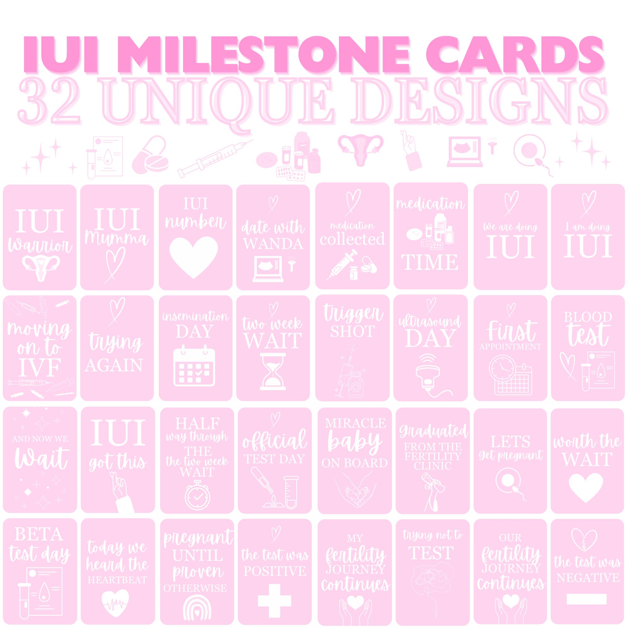 IUI Journey Milestone Cards | Digital Download | Fertility Journey ...