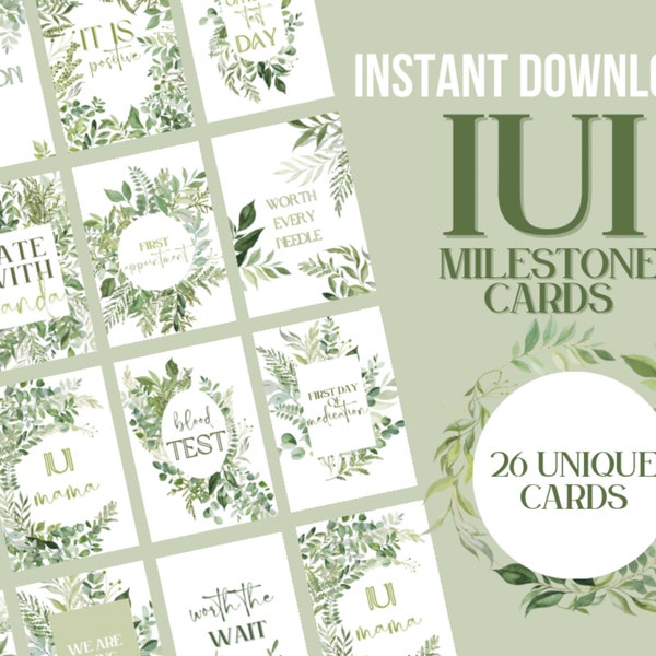 IUI Journey Milestone cards | Digital download | fertility journey